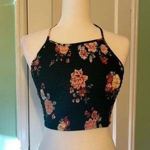 High Neck floral crop top.